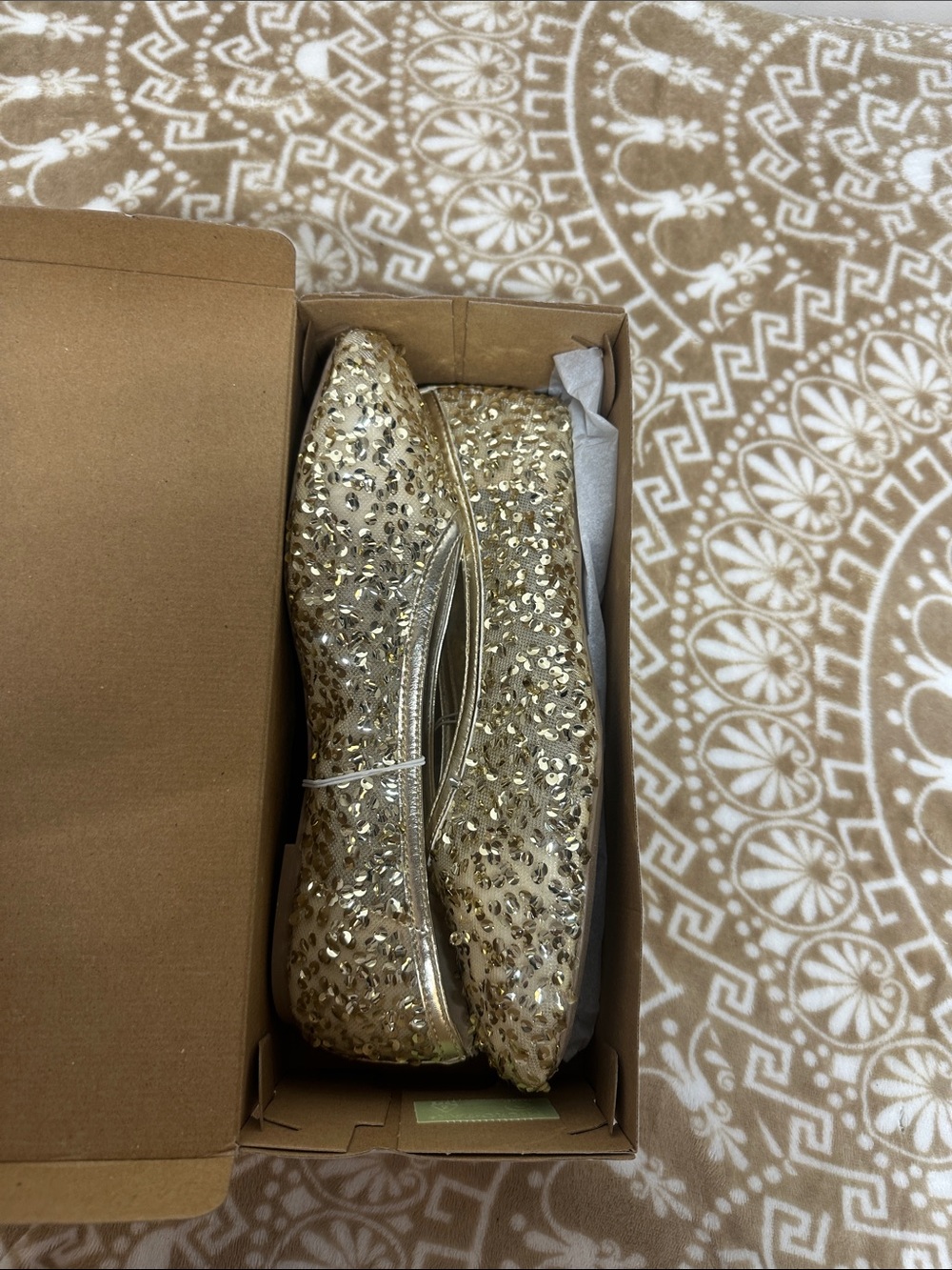 a new day Gold Embellished Ballet Flats - Picture 6 of 6